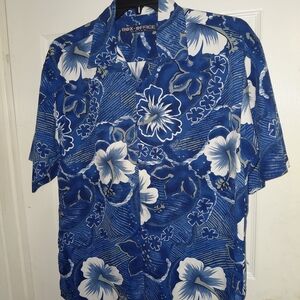Blue Floral Hawaiian Men's Shirt